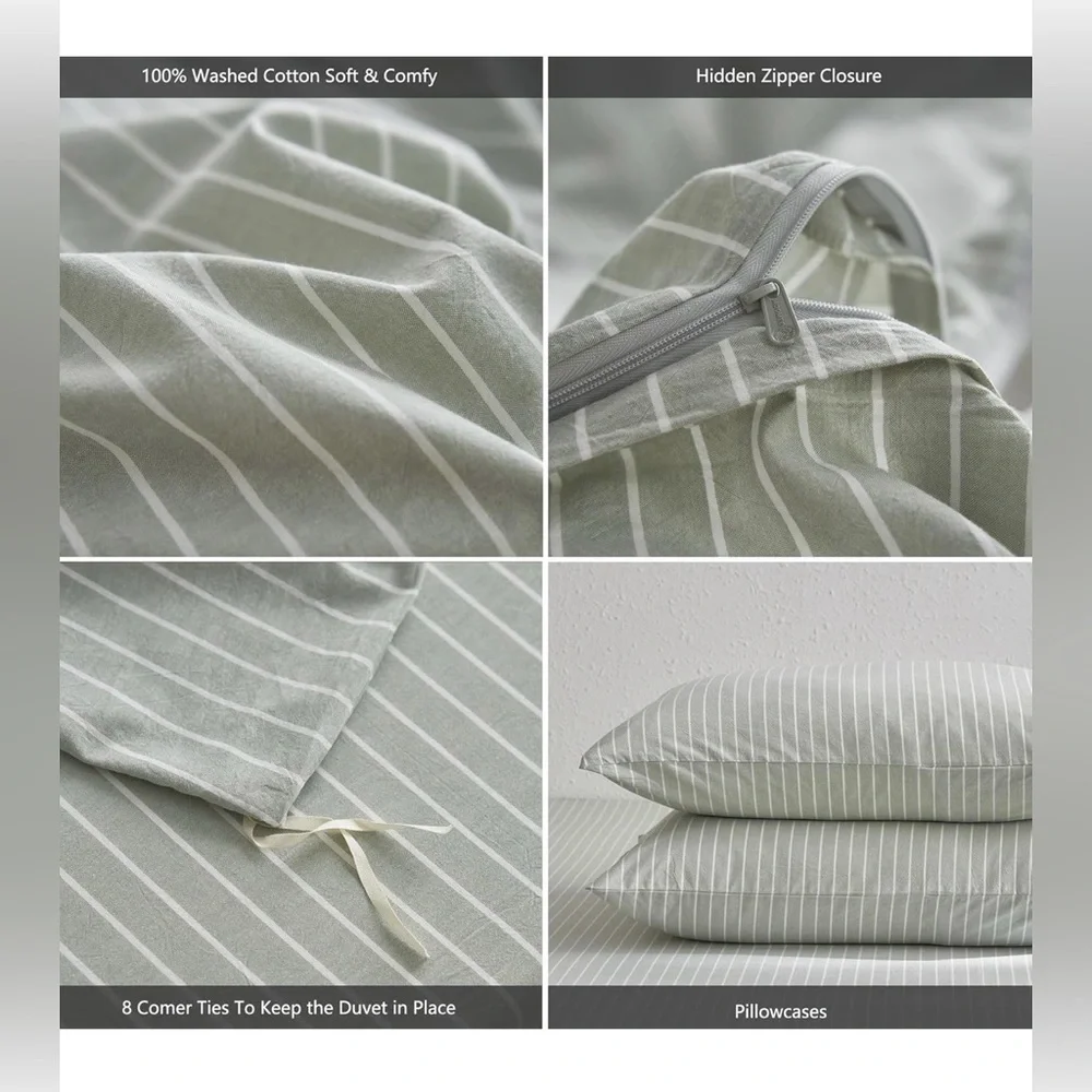 MooMee Striped Duvet Cover Set